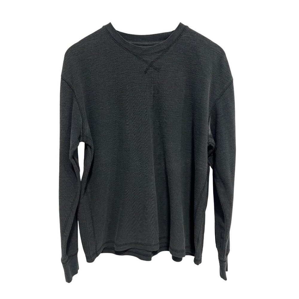 Pacific Blue Thermal Shirt Size Large Crewneck Long Sleeve Pullover TShirt Black
